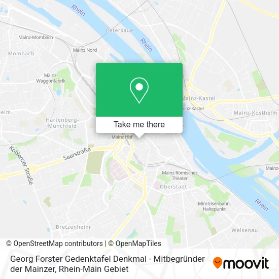 Карта Georg Forster Gedenktafel Denkmal - Mitbegründer der Mainzer