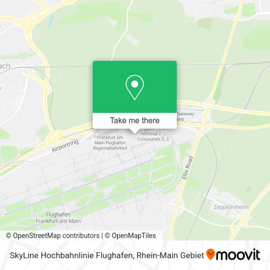 Карта SkyLine Hochbahnlinie Flughafen