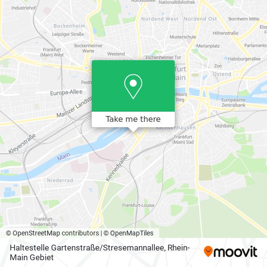 Карта Haltestelle Gartenstraße / Stresemannallee