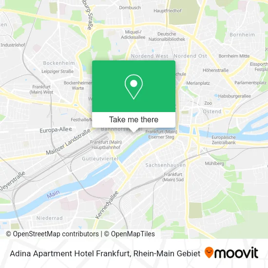 Карта Adina Apartment Hotel Frankfurt