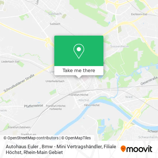 Карта Autohaus Euler , Bmw - Mini Vertragshändler, Filiale Höchst