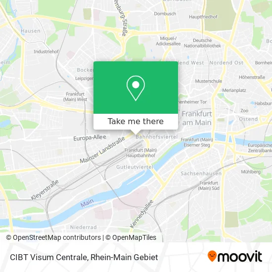 CIBT Visum Centrale map