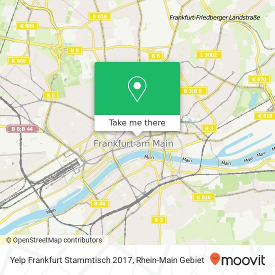 Карта Yelp Frankfurt Stammtisch 2017