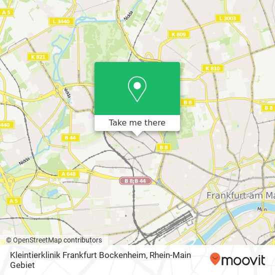 Kleintierklinik Frankfurt Bockenheim map