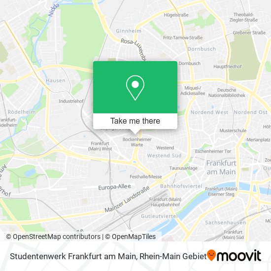 Studentenwerk Frankfurt am Main map