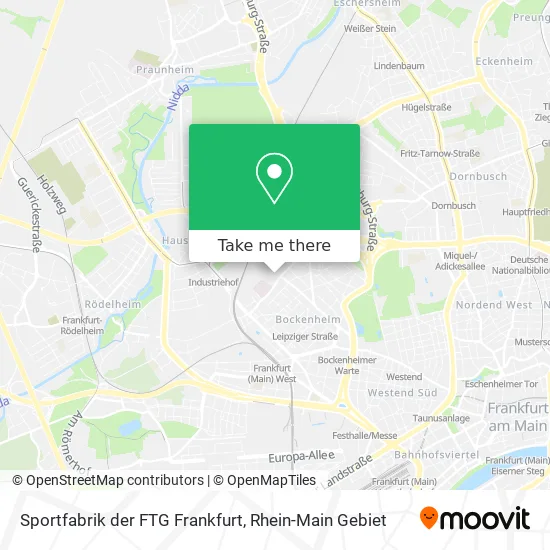 Карта Sportfabrik der FTG Frankfurt
