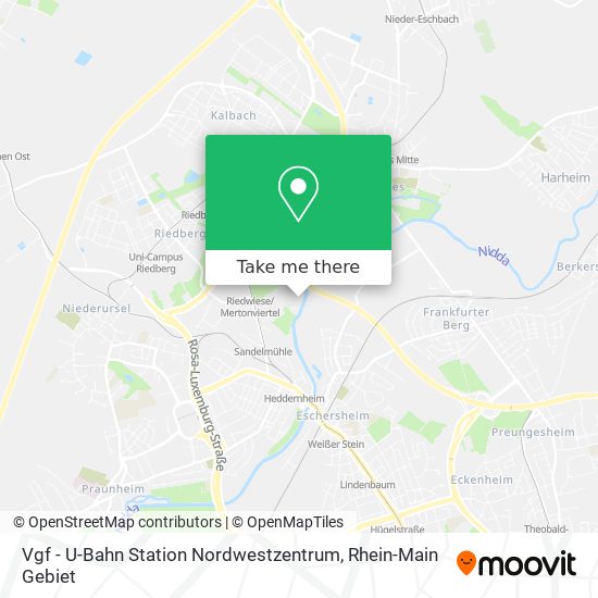 Vgf - U-Bahn Station Nordwestzentrum map
