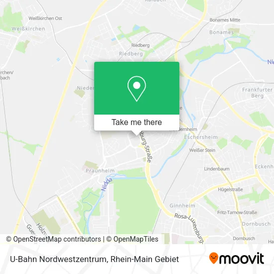 Карта U-Bahn Nordwestzentrum