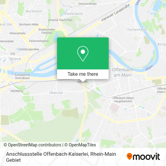 Карта Anschlussstelle Offenbach-Kaiserlei