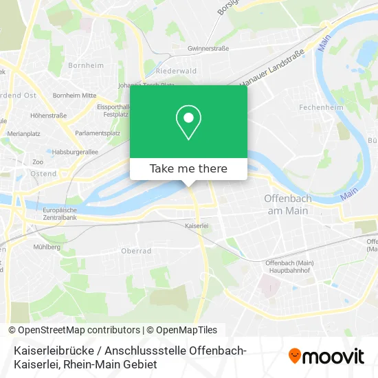 Карта Kaiserleibrücke / Anschlussstelle Offenbach-Kaiserlei