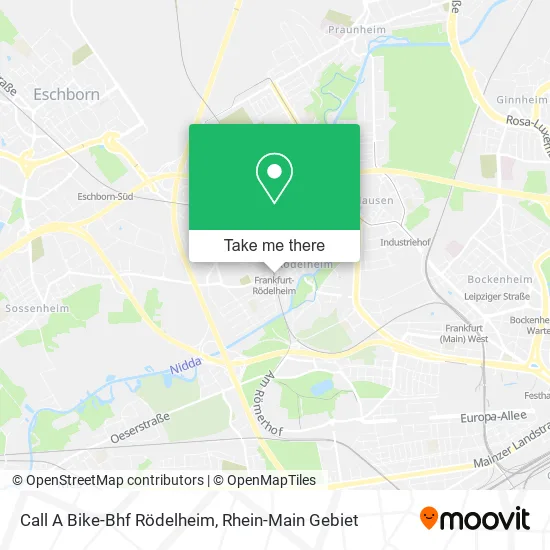 Карта Call A Bike-Bhf Rödelheim