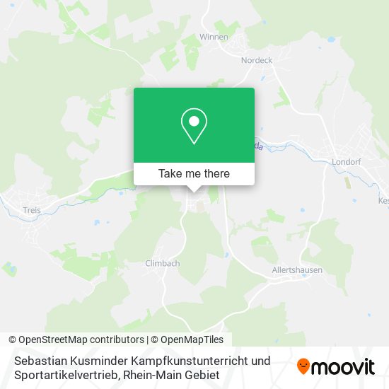 Sebastian Kusminder Kampfkunstunterricht und Sportartikelvertrieb map