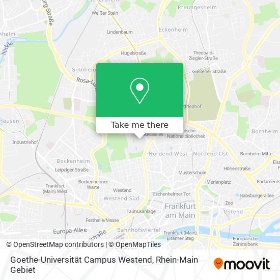 Goethe-Universität Campus Westend map