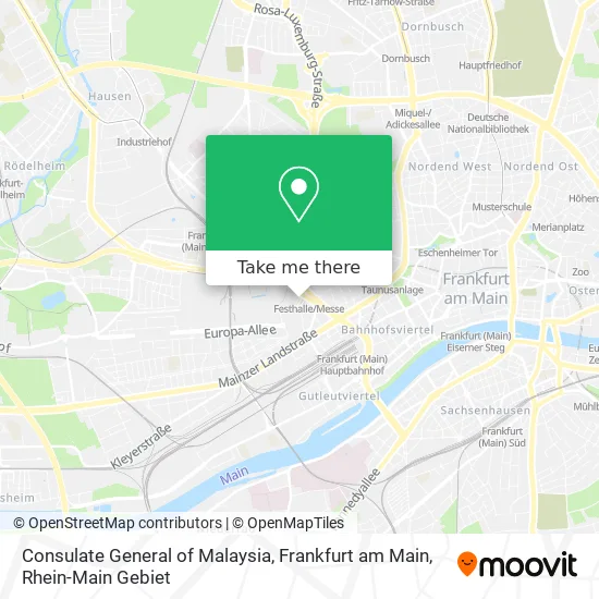 Карта Consulate General of Malaysia, Frankfurt am Main