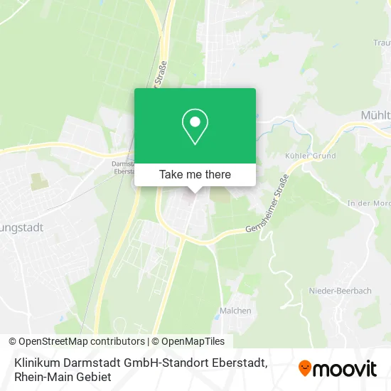 Карта Klinikum Darmstadt GmbH-Standort Eberstadt
