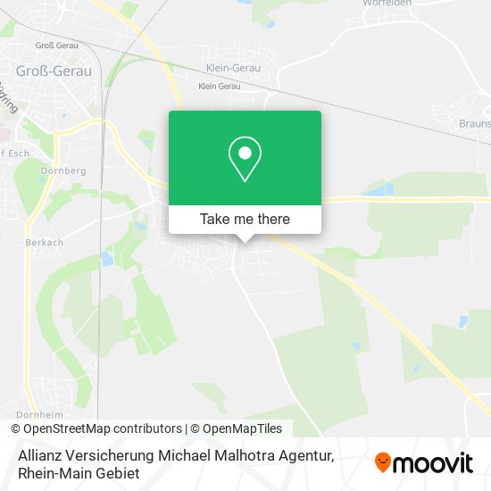 Карта Allianz Versicherung Michael Malhotra Agentur