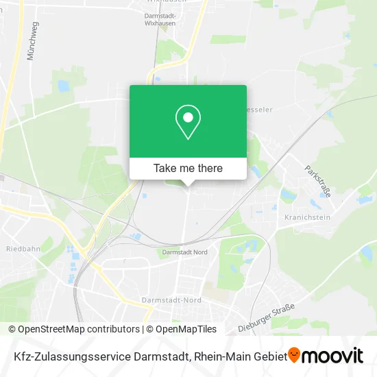 Карта Kfz-Zulassungsservice Darmstadt