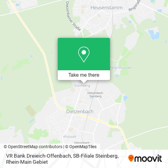 Карта VR Bank Dreieich-Offenbach, SB-Filiale Steinberg