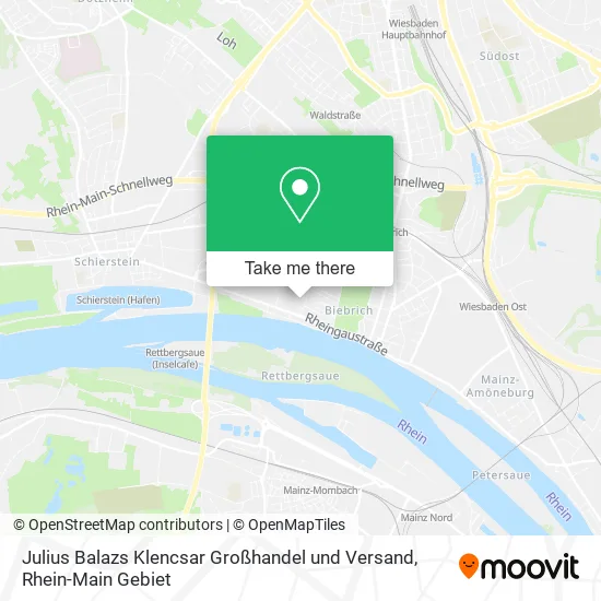 Карта Julius Balazs Klencsar Großhandel und Versand