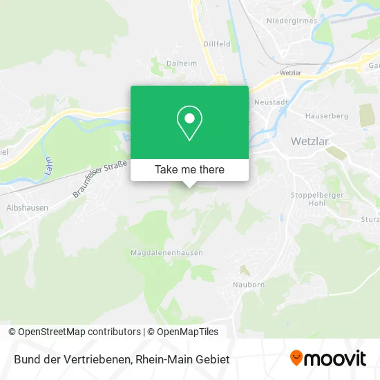 Карта Bund der Vertriebenen