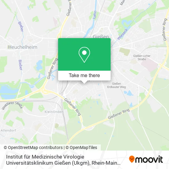 Карта Institut für Medizinische Virologie Universitätsklinikum Gießen (Ukgm)