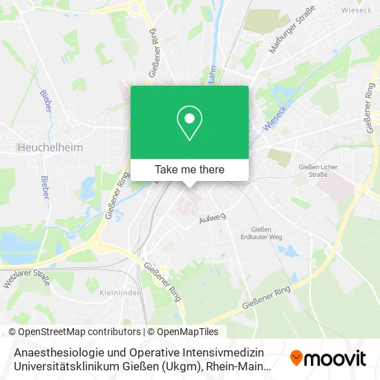 Карта Anaesthesiologie und Operative Intensivmedizin Universitätsklinikum Gießen (Ukgm)