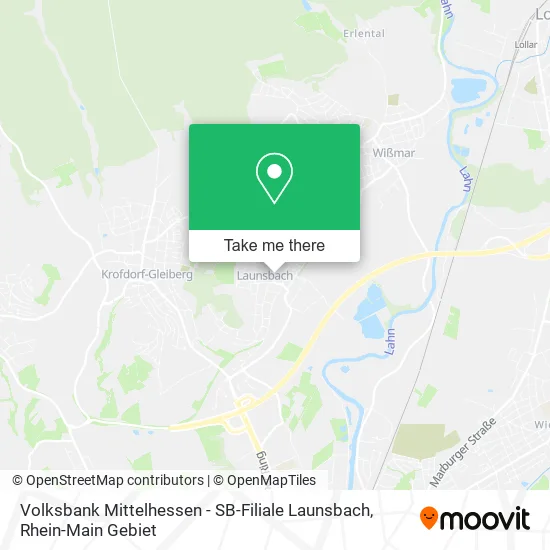 Карта Volksbank Mittelhessen - SB-Filiale Launsbach