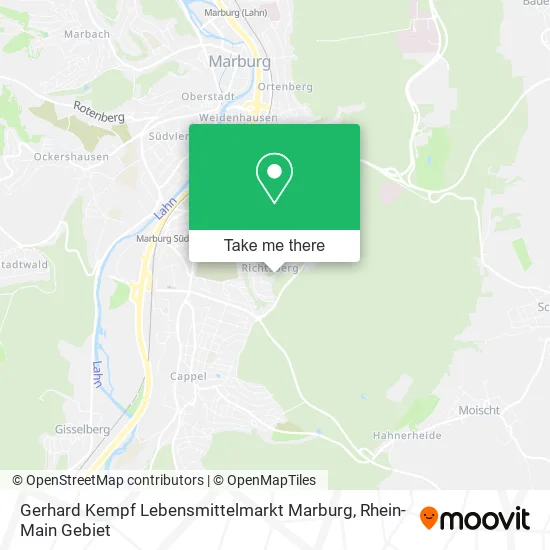Карта Gerhard Kempf Lebensmittelmarkt Marburg