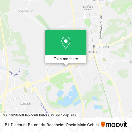 B1 Discount Baumarkt Bensheim map