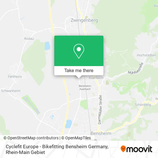 Карта Cyclefit Europe - Bikefitting Bensheim Germany