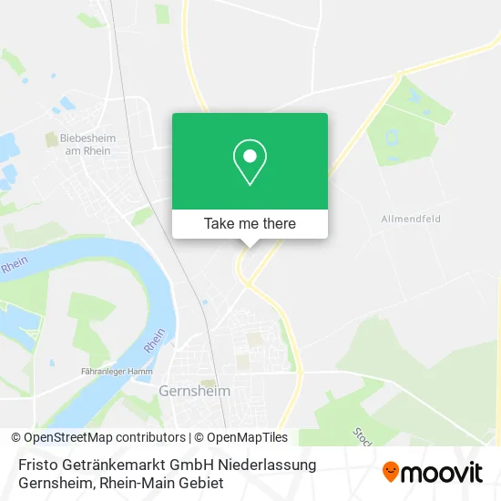 Карта Fristo Getränkemarkt GmbH Niederlassung Gernsheim
