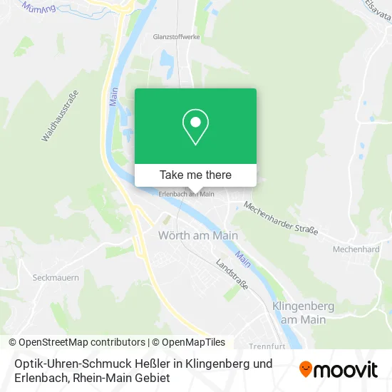 Карта Optik-Uhren-Schmuck Heßler in Klingenberg und Erlenbach