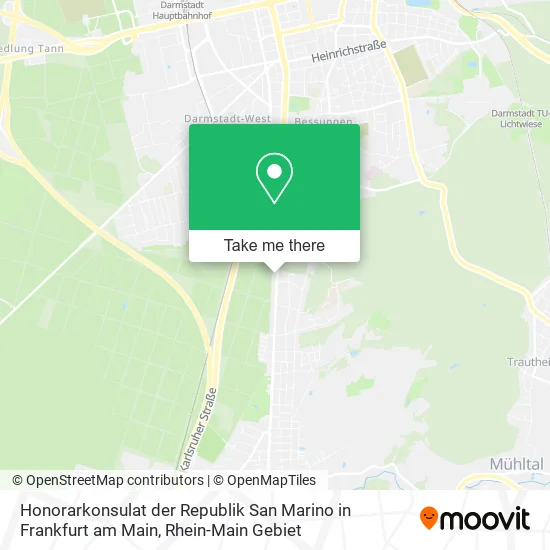 Карта Honorarkonsulat der Republik San Marino in Frankfurt am Main