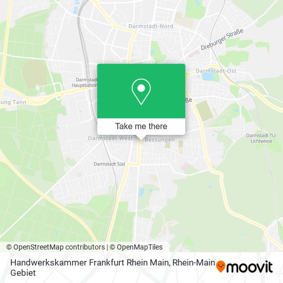 Карта Handwerkskammer Frankfurt Rhein Main
