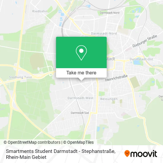 Карта Smartments Student Darmstadt - Stephanstraße
