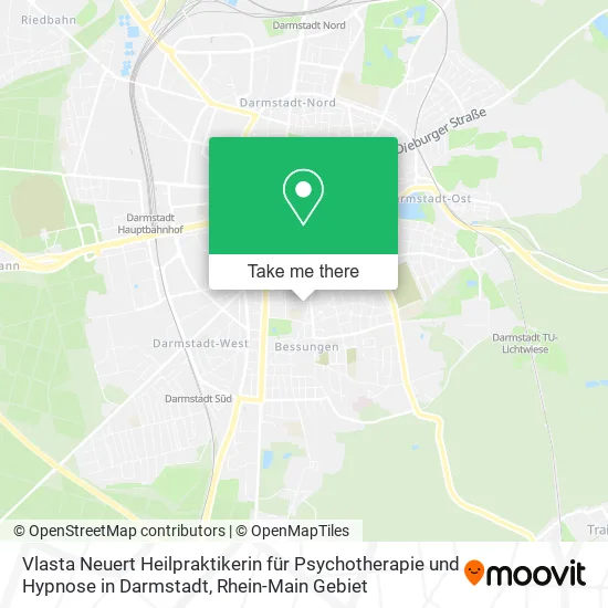 Карта Vlasta Neuert Heilpraktikerin für Psychotherapie und Hypnose in Darmstadt