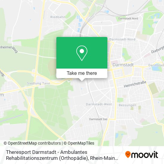Theresport Darmstadt - Ambulantes Rehabilitationszentrum (Orthopädie) map
