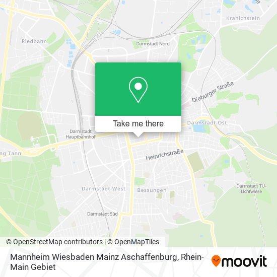 Mannheim Wiesbaden Mainz Aschaffenburg map
