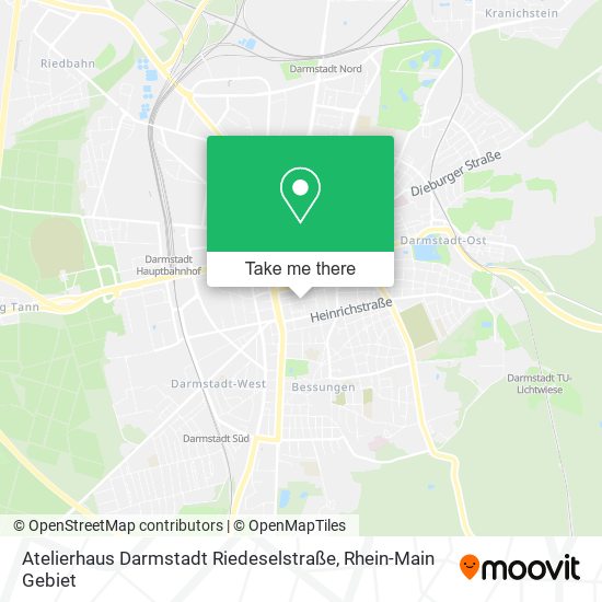 Atelierhaus Darmstadt Riedeselstraße map