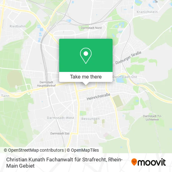 Карта Christian Kunath Fachanwalt für Strafrecht