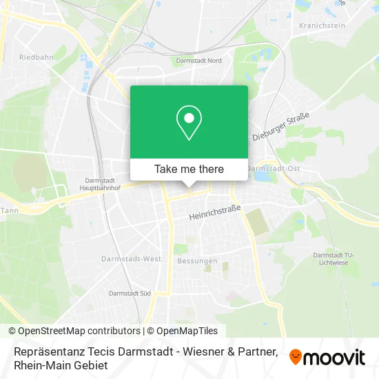 Карта Repräsentanz Tecis Darmstadt - Wiesner & Partner