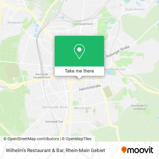 Карта Wilhelm's Restaurant & Bar