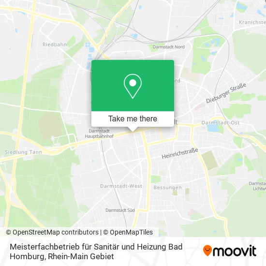 Карта Meisterfachbetrieb für Sanitär und Heizung Bad Homburg