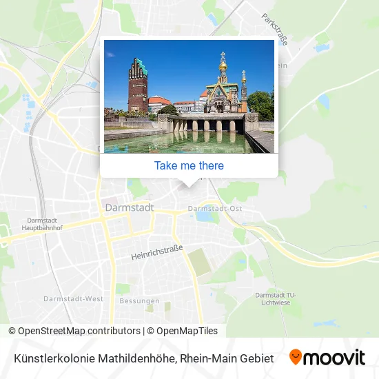 Карта Künstlerkolonie Mathildenhöhe