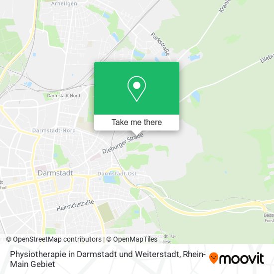 Physiotherapie in Darmstadt und Weiterstadt map