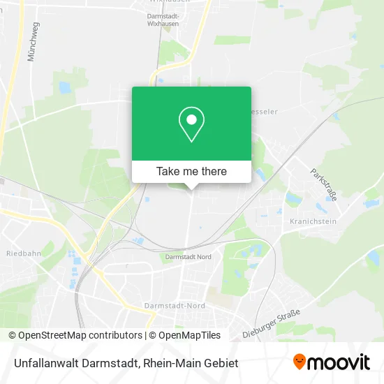 Карта Unfallanwalt Darmstadt