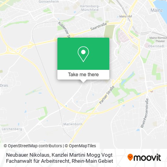 Neubauer Nikolaus, Kanzlei Martini Mogg Vogt Fachanwalt für Arbeitsrecht map