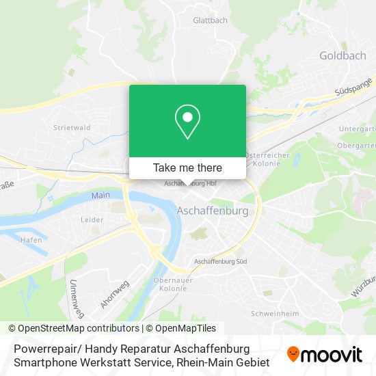 Карта Powerrepair/ Handy Reparatur Aschaffenburg Smartphone Werkstatt Service