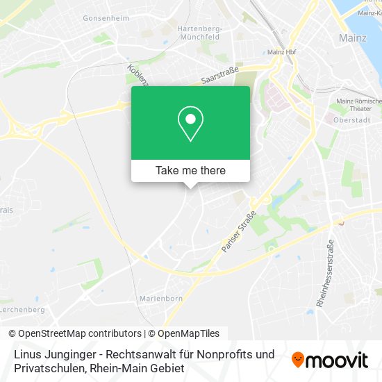 Linus Junginger - Rechtsanwalt für Nonprofits und Privatschulen map