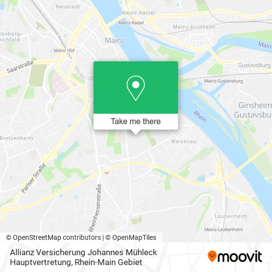 Карта Allianz Versicherung Johannes Mühleck Hauptvertretung